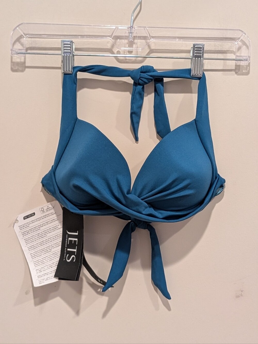 JETS Australia Teal Blue Halter Bikini Top Size 8